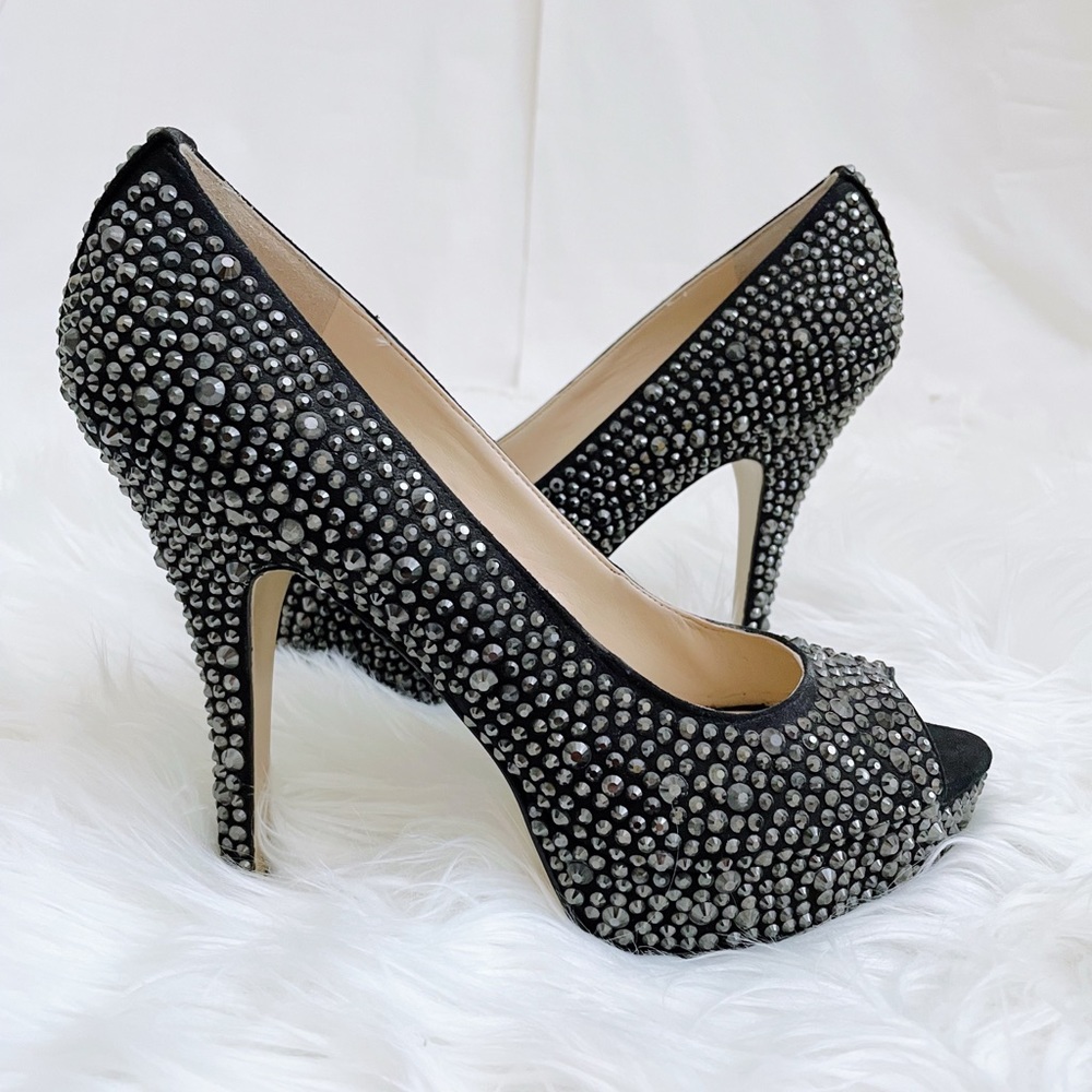 Enzo Angiolini Studded Peep Toe High Heel Platform